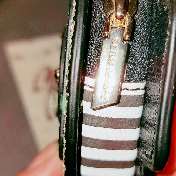 🤖HENRI BENDEL ROBOT GOLD GLITTER CENTENNIAL STRIPE BAG CHARM COIN PURSE♡♡NEW◇◇ - Picture 8 of 10